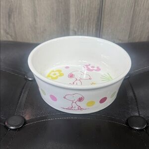 Peanuts Gang Snoopy Dog & Woodstock Small Ceramic Pet Food Or Water Bowl